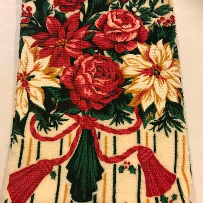 Pair of vintage Christmas kitchen tea towels