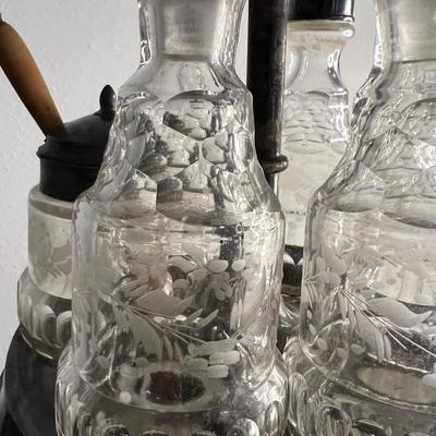 Victorian Silverplate Cruet Carrier Set