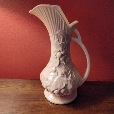 Ewer Shaped Salmon Colored McCoy Vase Circa early 1940's