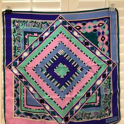 8588 Emilio Pucci Silk Pink, Blue, Aqua Scarf