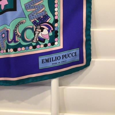 8588 Emilio Pucci Silk Pink, Blue, Aqua Scarf