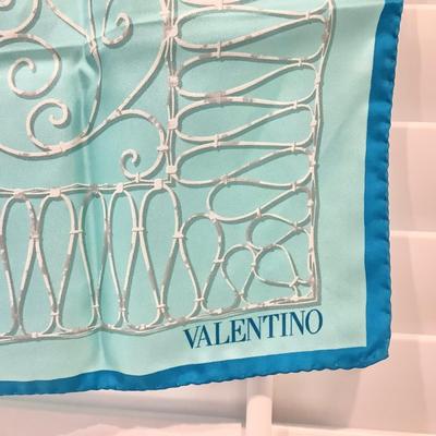 8589 Aqua Blue VALENTINO Silk Scarf
