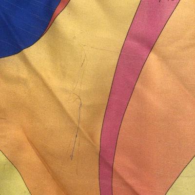 8597 Emilio PUCCI Large Sheer Multi Colored Silk Scarf
