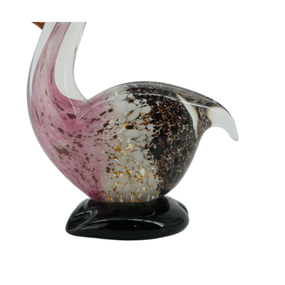 Murano Style Hand-Blown Glass Art Pelican with Fish