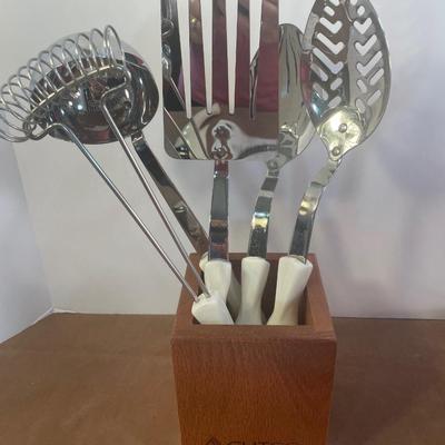 Lot 176. Cutco Knife Set with Sharpener & Utensils