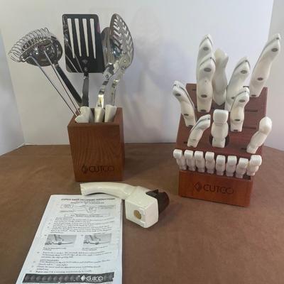 Lot 176. Cutco Knife Set with Sharpener & Utensils