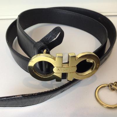 8749 Ferragamo Belt and Key Chain Zipper Case