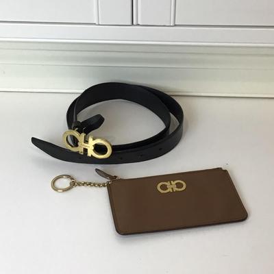 8749 Ferragamo Belt and Key Chain Zipper Case