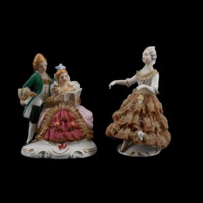 (5 pcs) Vintage Victorian Style Porcelain Figurines