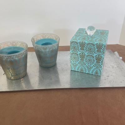 Lot 184. Blue & Silver Decor