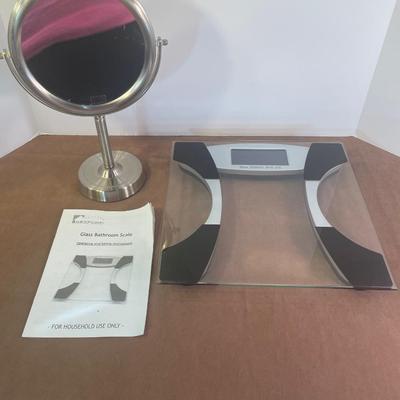 Lot 185. Bathroom Scale & Mirror