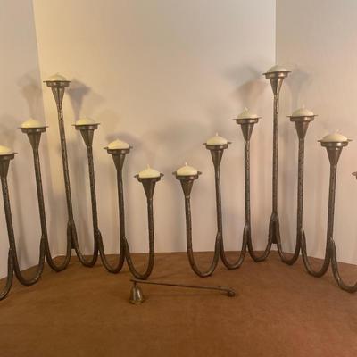 Lot 189. Pair of Metal Candlabras