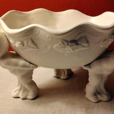 Unique 3 Cherub Porcelain Bowl Relpo Samson Import