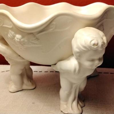 Unique 3 Cherub Porcelain Bowl Relpo Samson Import