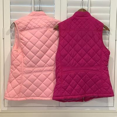 8647 Two ALLEGRA K Pink Zipper Front Vests size Med