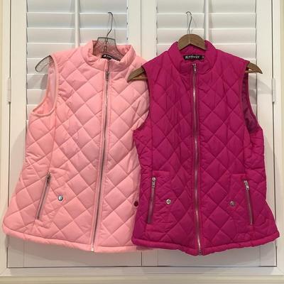 8647 Two ALLEGRA K Pink Zipper Front Vests size Med