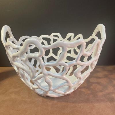 Lot 193. Ceramic Basket and Decorative Bottle