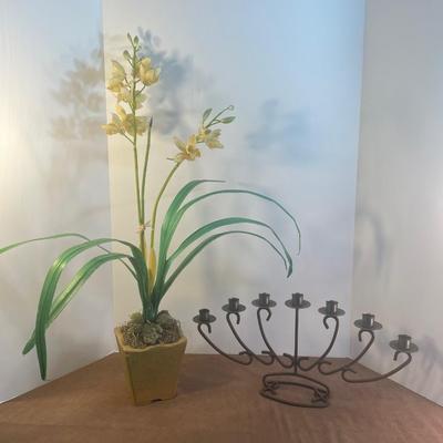 Lot 194. Silk Orchid and Candelabra
