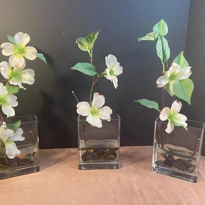 Lot 195. Set of three Silk Florals