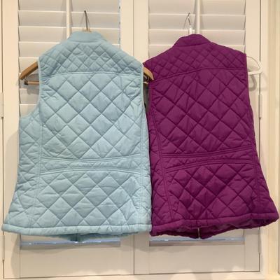 8648 Two ALLEGRA K Blue and Purple Ladies Vests Size Med