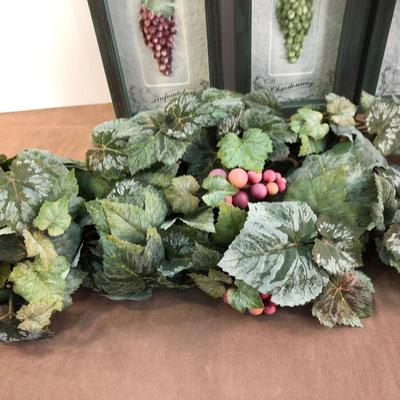 Lot 201. Set of Grape Motif Wall Decor with Silk Grape Vine