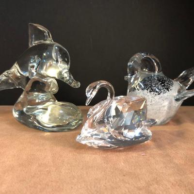 Lot 208. Three crystal Figurines