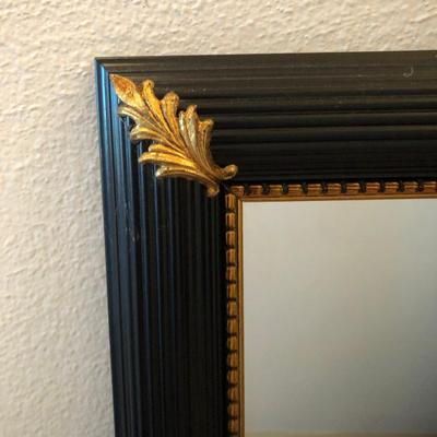 Lot 218. Framed Mirror. Black & Gold
