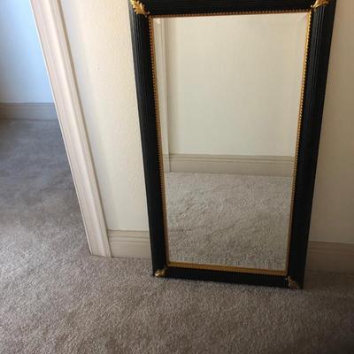 Lot 218. Framed Mirror. Black & Gold