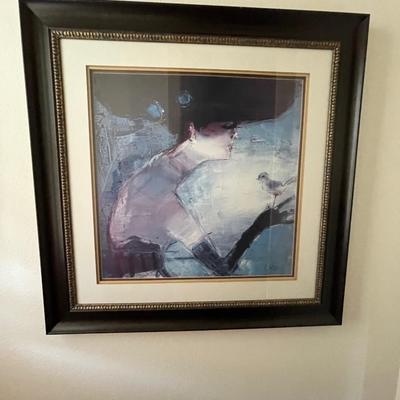 Lot 222  Blue Framed Abstract Print 36