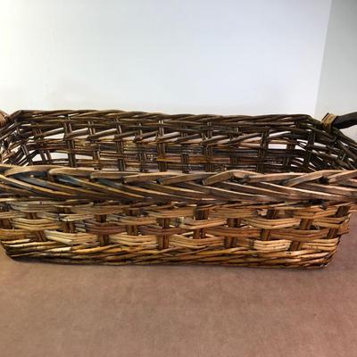 Lot 232. Crewel Embroidery, Basket, Candle & Ceramic Platter