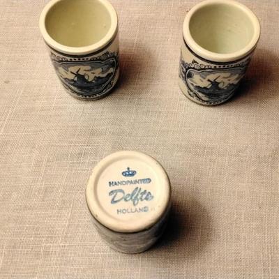 Vintage Set of 3 Delft Holland Shot Cups
