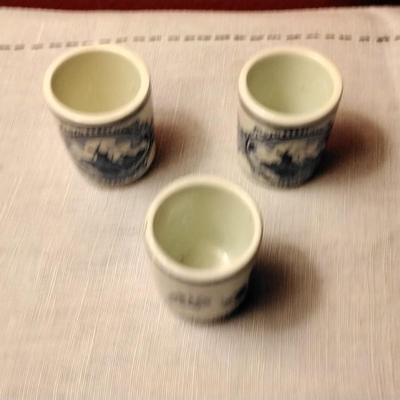 Vintage Set of 3 Delft Holland Shot Cups