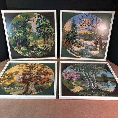 Lot 240. Set of 4 Needlepoint Pieces
