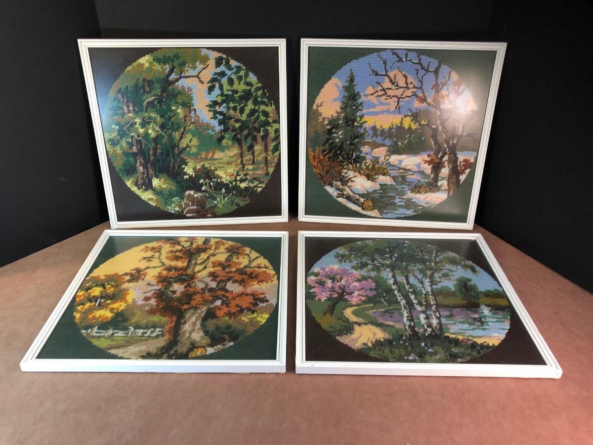 Lot 240. Set of 4 Needlepoint Pieces