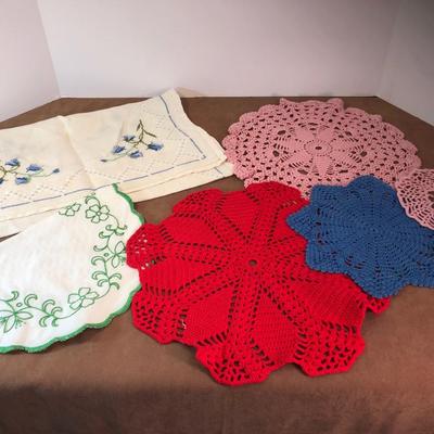 Lot 243. Doilies and Embroidery