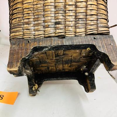 Wicker trash can/ planter