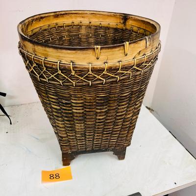 Wicker trash can/ planter
