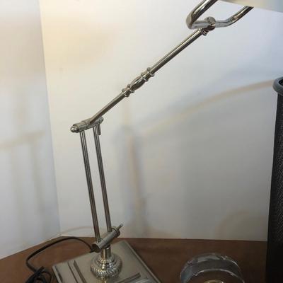 Lot 249. Desk Lamp, Clock, Wastebasket and Magnetic Fidget Sculpture