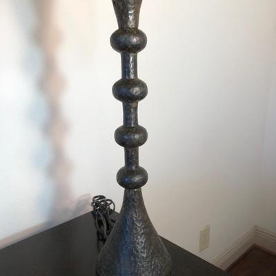 Lot 251. Pair of Hammered Metal Lamps