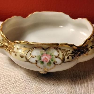4 Footed Hand Painted Nippon Bowl Circa 1911