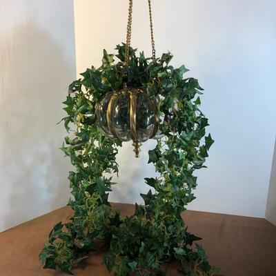 Lot 253. Glass and Brass Hanging Silk