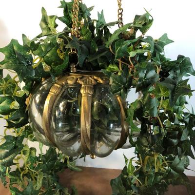 Lot 253. Glass and Brass Hanging Silk