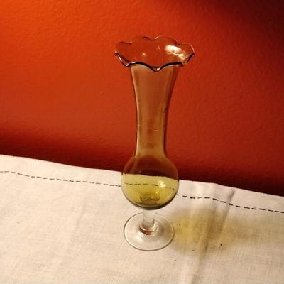 Amber Etched Vase