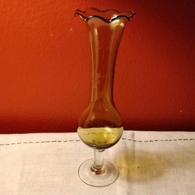 Amber Etched Vase