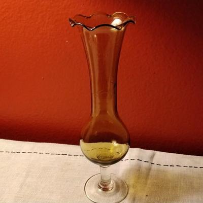 Amber Etched Vase