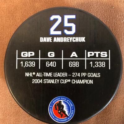 Lot 262. Andreychuk Autographed Puck
