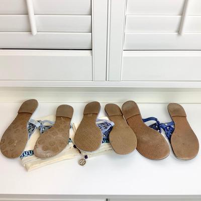 8677 Three Pairs of Gently Worn TORY BURCH Sandals