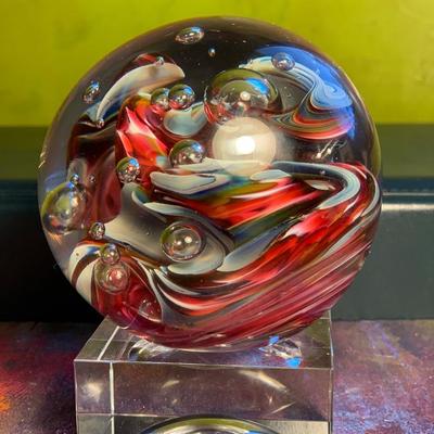Vintage Art Glass Paperweight (SGS)