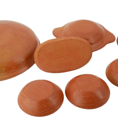 (6 pcs) Primitive Style Clay Dishware