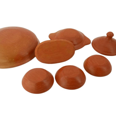 (6 pcs) Primitive Style Clay Dishware